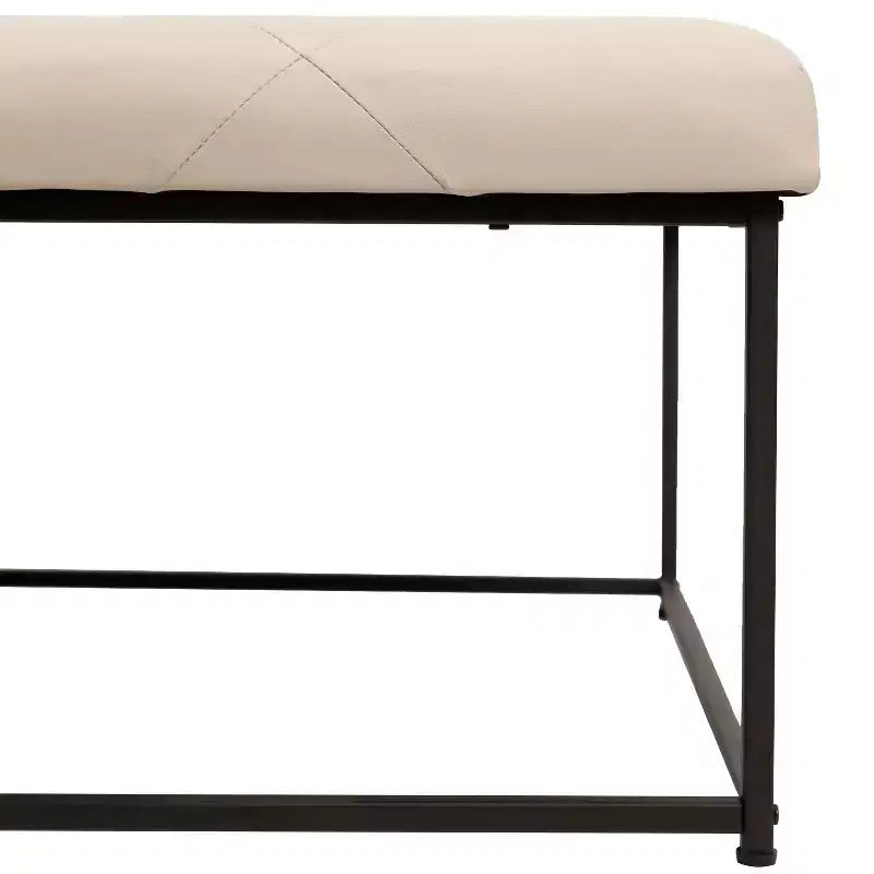 Flash Furniture Ashton Pouf carré capitonné de 76 cm avec cadre en métal