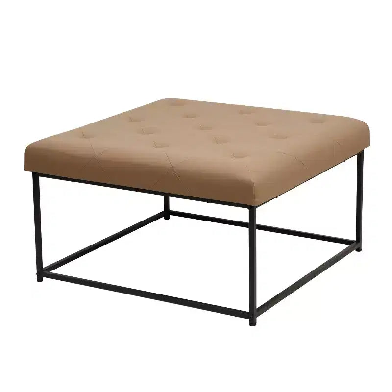 Flash Furniture Ashton Pouf carré capitonné de 76 cm avec cadre en métal