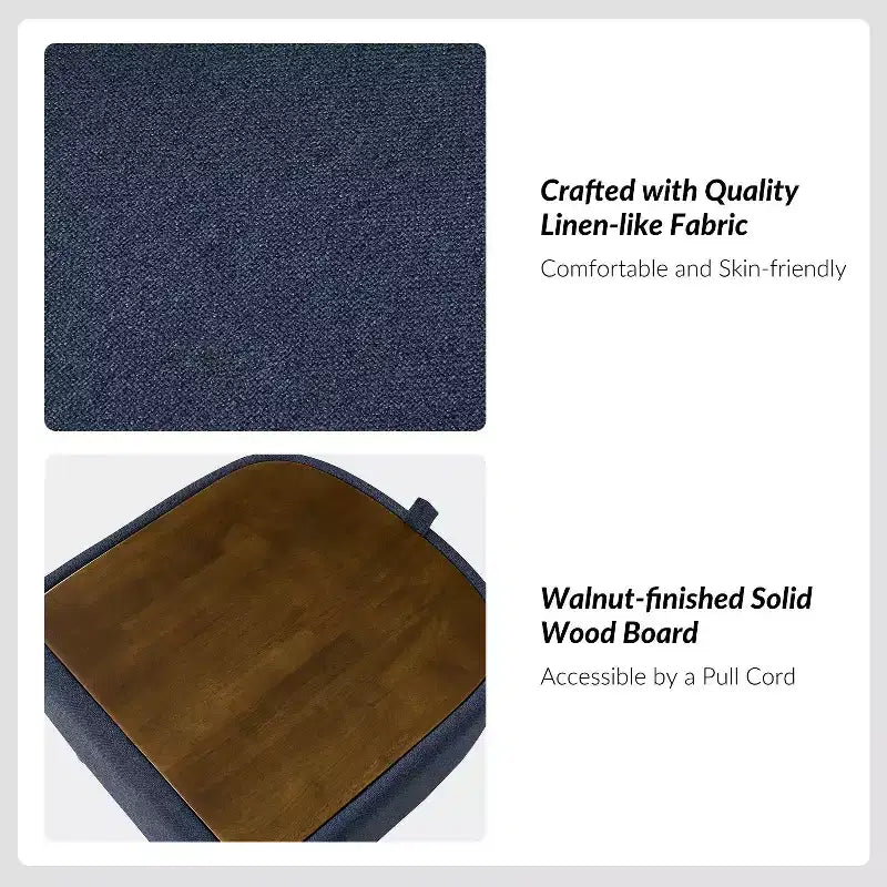 Fauteuil rembourré Giles Morden avec pieds amovibles Pouf de rangement-BLEU MARINE