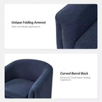 Fauteuil rembourré Giles Morden avec pieds amovibles Pouf de rangement-BLEU MARINE