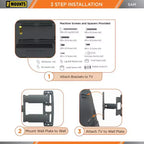 Support mural TV Promounts orientable pour téléviseurs de 30 à 65 po jusqu'à 80 lb