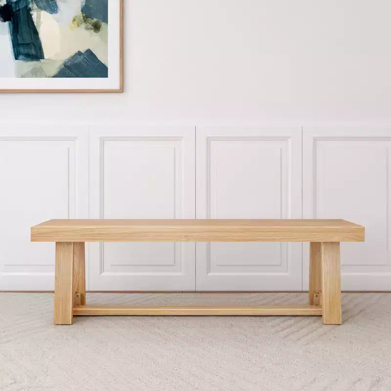 Banc de salle à manger style ferme Plank+Beam, banc en bois massif pour table de salle à manger/cuisine, 60 po, Noyer brossé