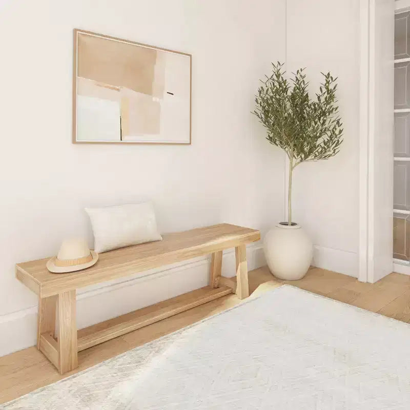 Banc de salle à manger style ferme Plank+Beam, banc en bois massif pour table de salle à manger/cuisine, 60 po, Noyer brossé