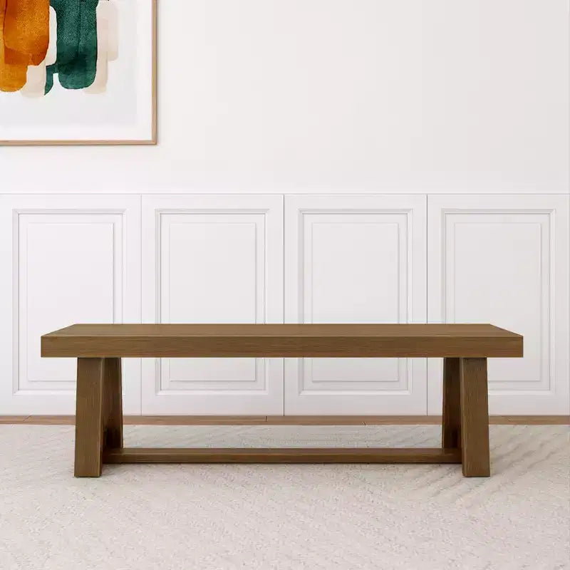 Banc de salle à manger style ferme Plank+Beam, banc en bois massif pour table de salle à manger/cuisine, 60 po, Noyer brossé