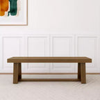 Banc de salle à manger style ferme Plank+Beam, banc en bois massif pour table de salle à manger/cuisine, 60 po, Noyer brossé