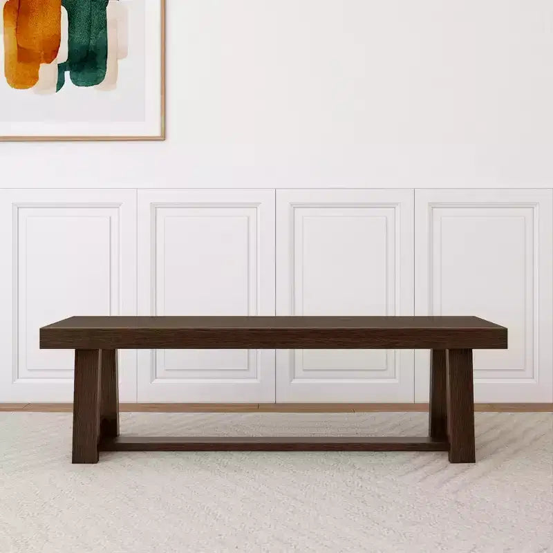 Banc de salle à manger style ferme Plank+Beam, banc en bois massif pour table de salle à manger/cuisine, 60 po, Noyer brossé