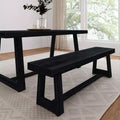 Plank+Beam Farmhouse Dining Bench, Solid Wood Bench for Dining Table/Kitchen, 60, Walnut Wirebrush