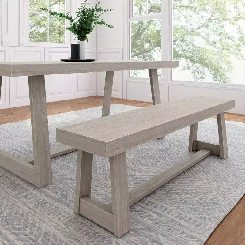 Banc de salle à manger style ferme Plank+Beam, banc en bois massif pour table de salle à manger/cuisine, 60 po, Noyer brossé