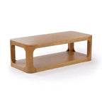 Table basse Plank+Beam Solid Wood Forma, 54 po, moderne avec étagère de rangement