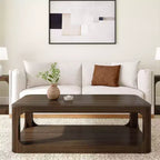 Table basse Plank+Beam Solid Wood Forma, 54 po, moderne avec étagère de rangement