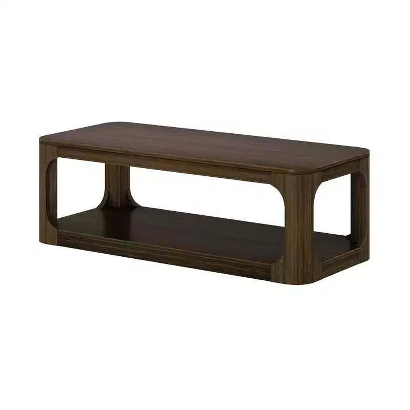 Table basse Plank+Beam Solid Wood Forma, 54 po, moderne avec étagère de rangement