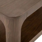 Table basse Plank+Beam Solid Wood Forma, 54 po, moderne avec étagère de rangement