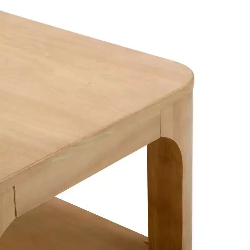 Table basse Plank+Beam Solid Wood Forma, 54 po, moderne avec étagère de rangement
