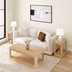Table basse Plank+Beam Solid Wood Forma, 54 po, moderne avec étagère de rangement