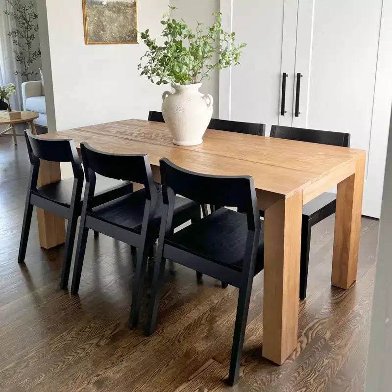 Plank+Beam - Ensemble de 2 chaises de salle à manger modernes, chaises en bois massif pour cuisine, bureau, salon
