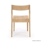 Plank+Beam - Ensemble de 2 chaises de salle à manger modernes, chaises en bois massif pour cuisine, bureau, salon