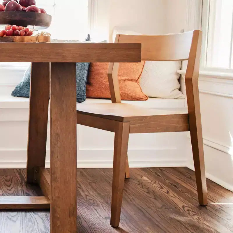 Plank+Beam - Ensemble de 2 chaises de salle à manger modernes, chaises en bois massif pour cuisine, bureau, salon