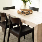 Plank+Beam - Ensemble de 2 chaises de salle à manger modernes, chaises en bois massif pour cuisine, bureau, salon