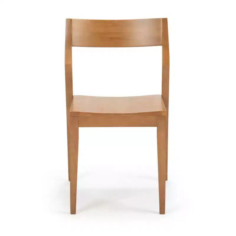 Plank+Beam - Ensemble de 2 chaises de salle à manger modernes, chaises en bois massif pour cuisine, bureau, salon