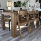 Plank+Beam - Ensemble de 2 chaises de salle à manger modernes, chaises en bois massif pour cuisine, bureau, salon