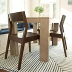Plank+Beam - Ensemble de 2 chaises de salle à manger modernes, chaises en bois massif pour cuisine, bureau, salon