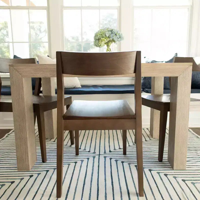 Plank+Beam - Ensemble de 2 chaises de salle à manger modernes, chaises en bois massif pour cuisine, bureau, salon