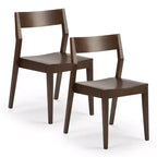 Plank+Beam - Ensemble de 2 chaises de salle à manger modernes, chaises en bois massif pour cuisine, bureau, salon