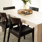 Plank+Beam - Ensemble de 2 chaises de salle à manger modernes, chaises en bois massif pour cuisine, bureau, salon