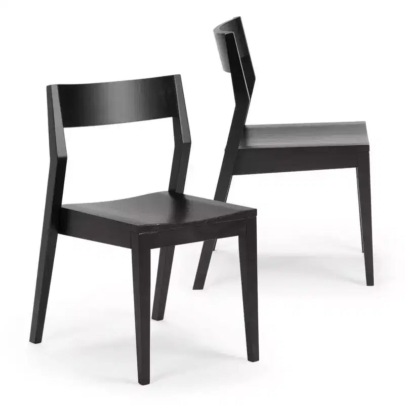 Plank+Beam - Ensemble de 2 chaises de salle à manger modernes, chaises en bois massif pour cuisine, bureau, salon