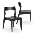 Plank+Beam - Ensemble de 2 chaises de salle à manger modernes, chaises en bois massif pour cuisine, bureau, salon