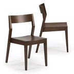 Plank+Beam - Ensemble de 2 chaises de salle à manger modernes, chaises en bois massif pour cuisine, bureau, salon