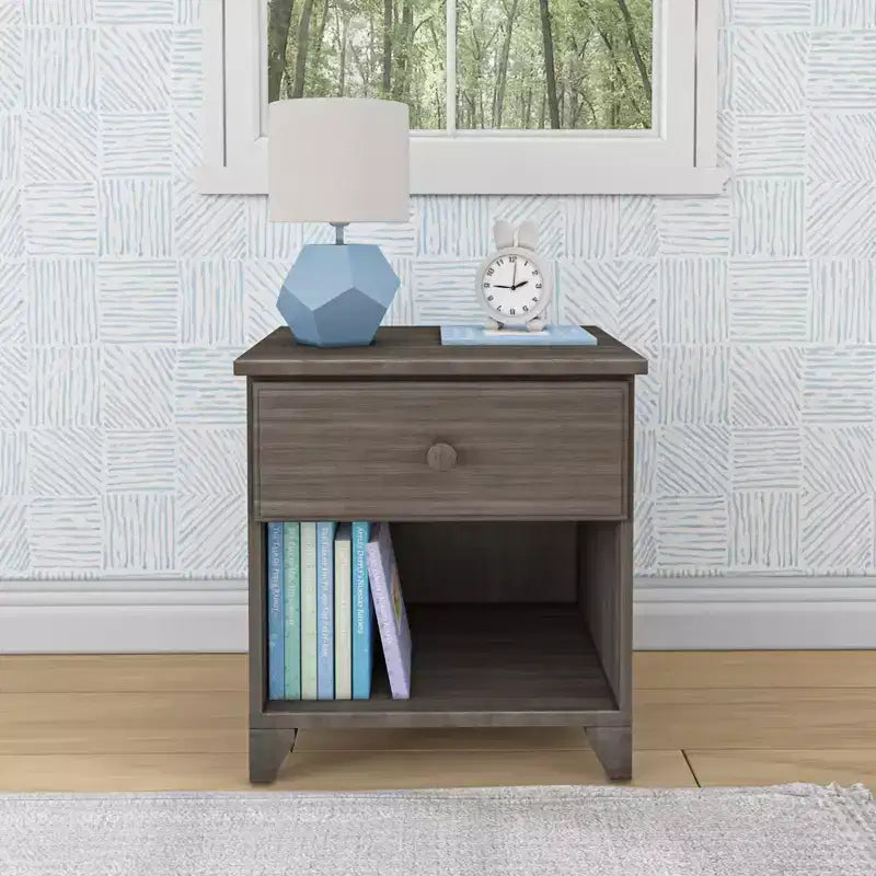 Table de chevet classique en bois Max & Lily avec 1 tiroir, table de chevet/table d'appoint pour enfants, petite table de chevet pour chambre à coucher