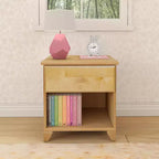 Table de chevet classique en bois Max & Lily avec 1 tiroir, table de chevet/table d'appoint pour enfants, petite table de chevet pour chambre à coucher