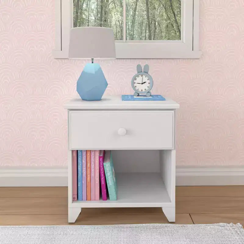 Table de chevet classique en bois Max & Lily avec 1 tiroir, table de chevet/table d'appoint pour enfants, petite table de chevet pour chambre à coucher