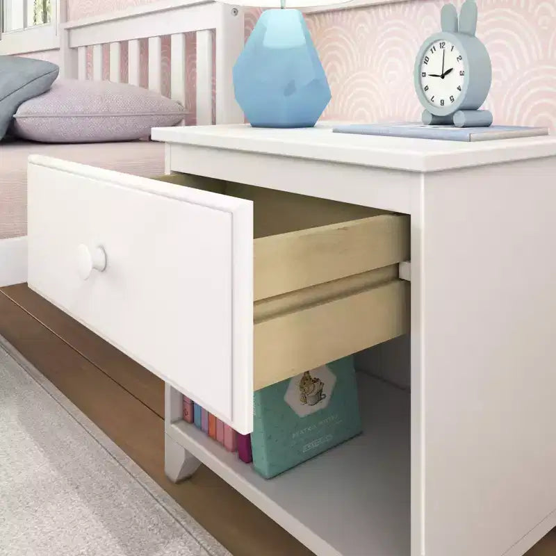 Table de chevet classique en bois Max & Lily avec 1 tiroir, table de chevet/table d'appoint pour enfants, petite table de chevet pour chambre à coucher