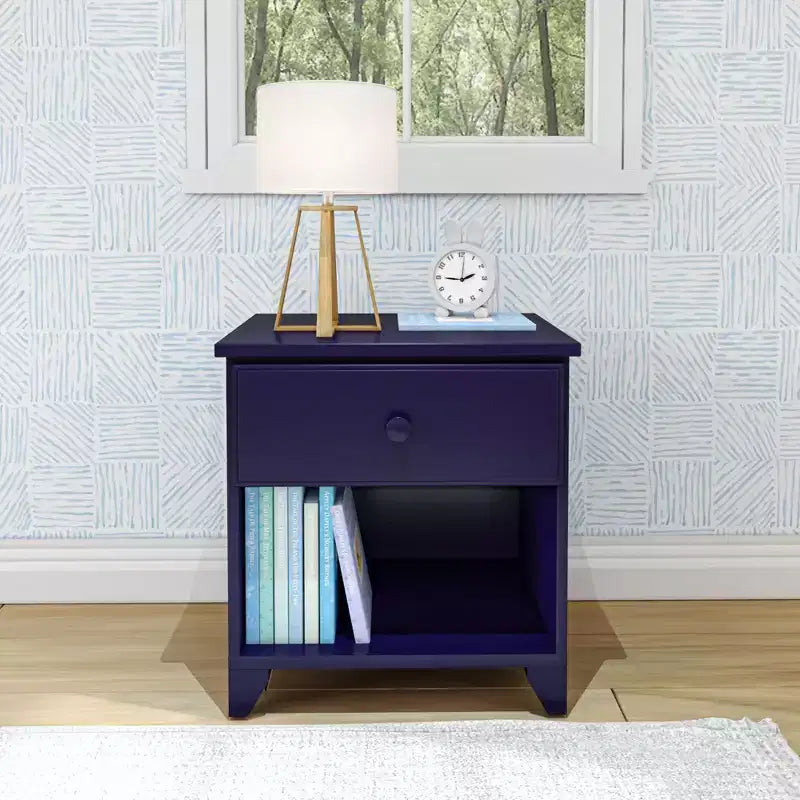 Table de chevet classique en bois Max & Lily avec 1 tiroir, table de chevet/table d'appoint pour enfants, petite table de chevet pour chambre à coucher
