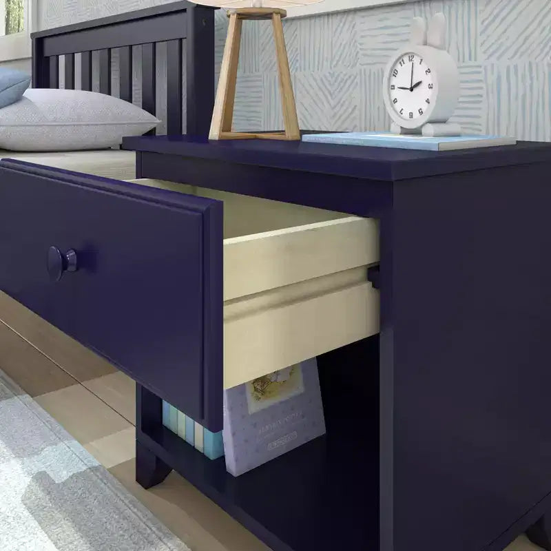 Table de chevet classique en bois Max & Lily avec 1 tiroir, table de chevet/table d'appoint pour enfants, petite table de chevet pour chambre à coucher