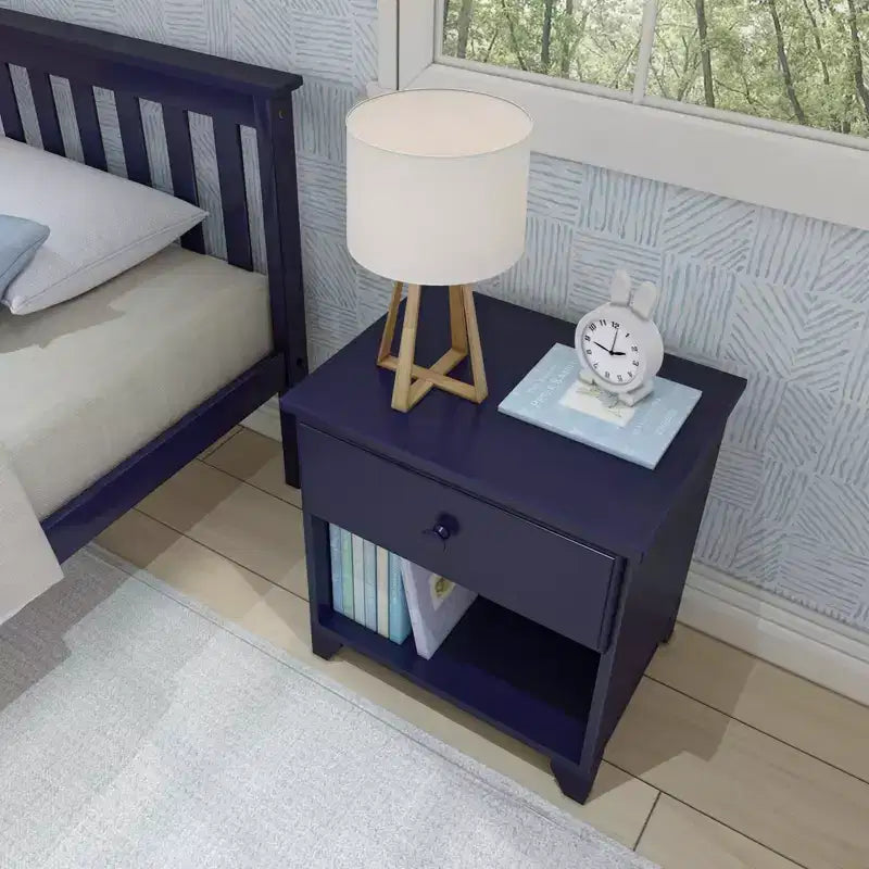 Table de chevet classique en bois Max & Lily avec 1 tiroir, table de chevet/table d'appoint pour enfants, petite table de chevet pour chambre à coucher