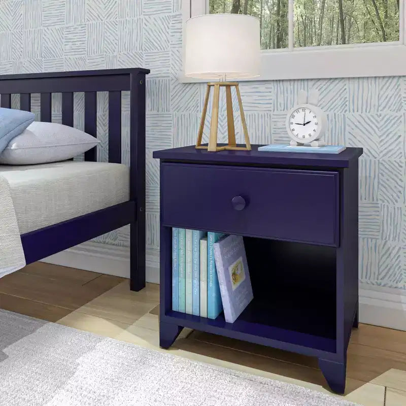 Table de chevet classique en bois Max & Lily avec 1 tiroir, table de chevet/table d'appoint pour enfants, petite table de chevet pour chambre à coucher