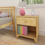 Table de chevet classique en bois Max & Lily avec 1 tiroir, table de chevet/table d'appoint pour enfants, petite table de chevet pour chambre à coucher
