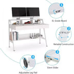 Bureau d'ordinateur Lantine Modern 47 avec étagère de rangement et tiroirs, table d'étude de bureau avec support d'écran pour bureau à domicile