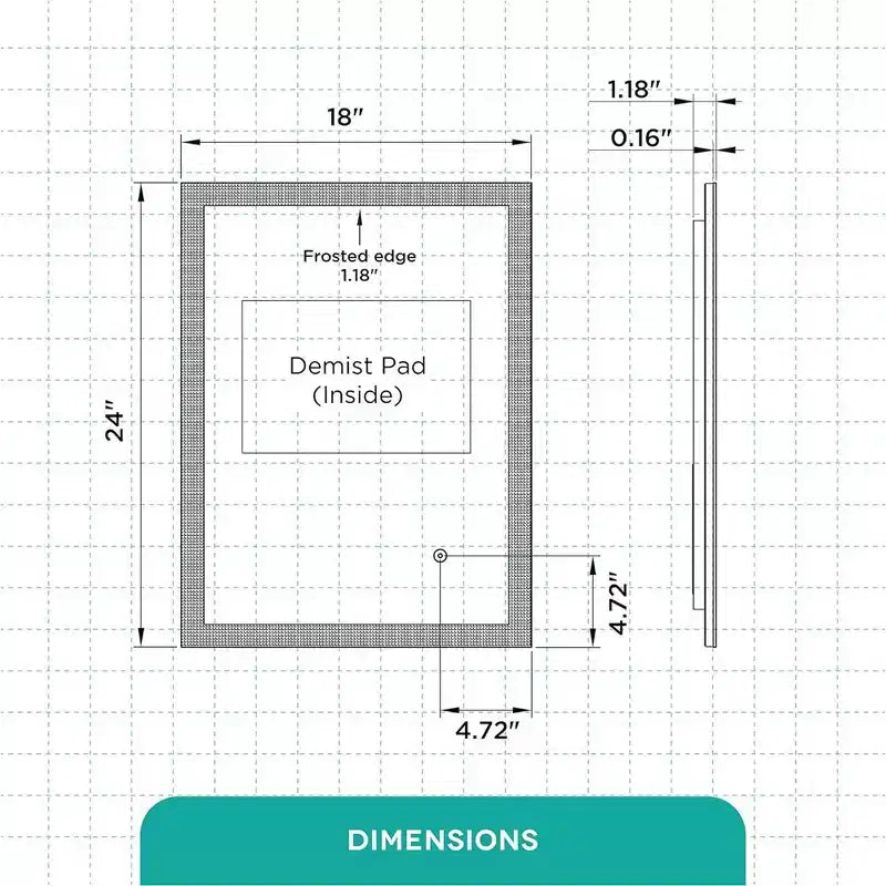 Miroir de salle de bain en aluminium Fine Fixtures avec éclairage LED