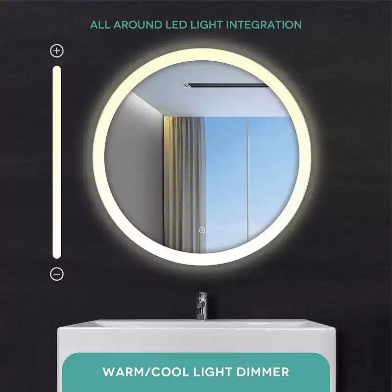 Miroir de salle de bain en aluminium Fine Fixtures avec éclairage LED