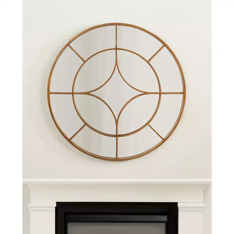 Kate & Laurel All Things Decor 30 Angelis Miroir mural rond moderne Cerclé avec Revêtement Métallique