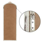 Dovelina Miroir sur pied en bois et métal, grand miroir mural 65x22 - Blanc vieilli