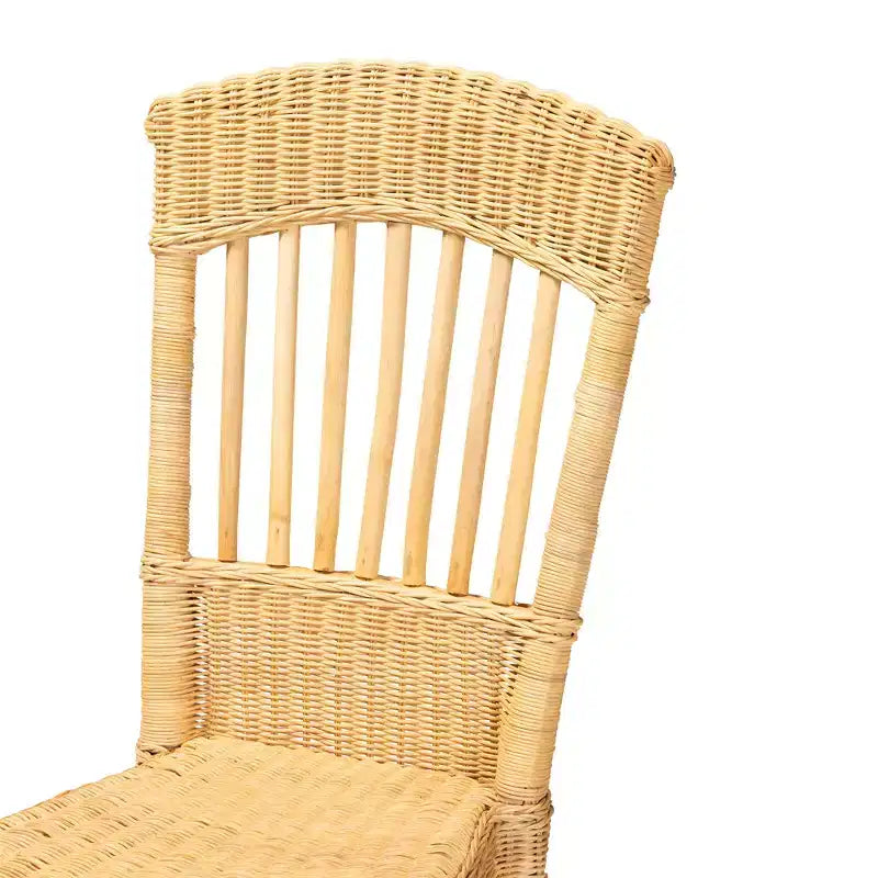 Chaise de salle à manger en rotin naturel brun, design bohème moderne, Bali et Pari Barito