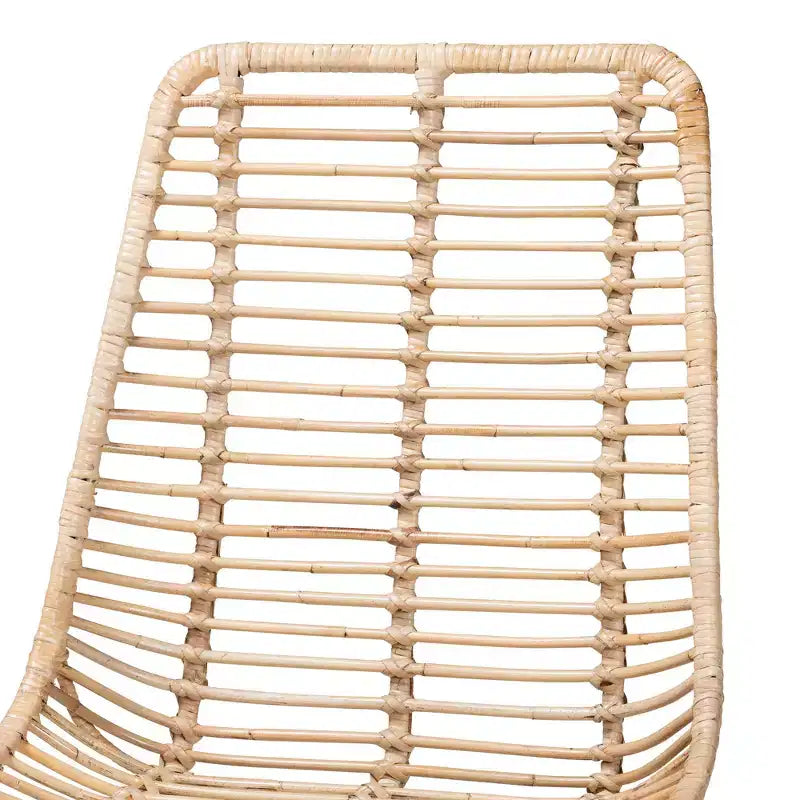 Lot de 2 chaises de salle à manger bali & pari Manhattan Modern Bohemian en rotin naturel marron et métal noir
