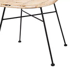 Lot de 2 chaises de salle à manger bali & pari Manhattan Modern Bohemian en rotin naturel marron et métal noir