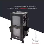 Chariot de rangement Garvee Salon verrouillable avec 6 tiroirs, 3 supports résistants à la chaleur et clés