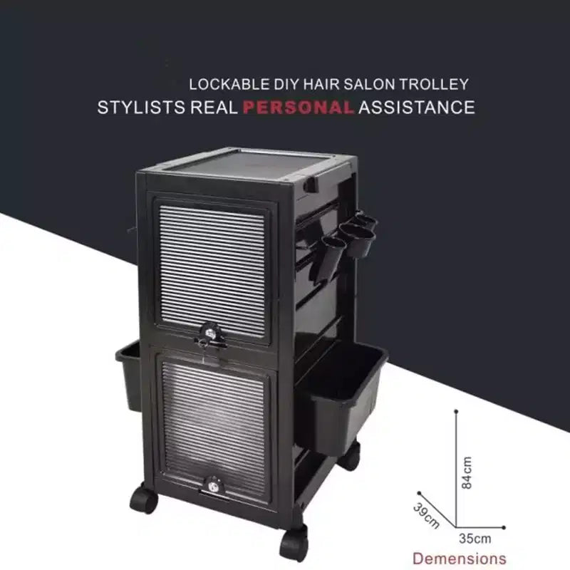 Chariot de rangement Garvee Salon verrouillable avec 6 tiroirs, 3 supports résistants à la chaleur et clés